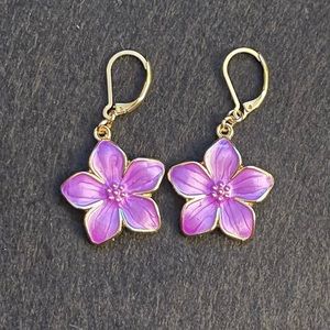 Purple Flower Earrings